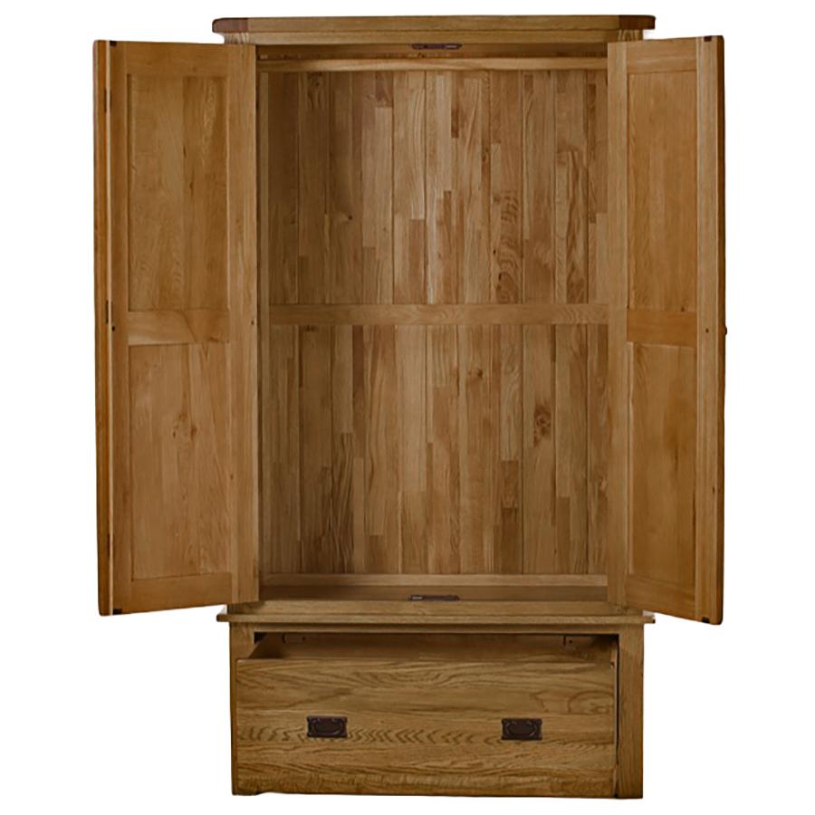 Sherwood Dark Solid Oak 1 Drawer Wardrobe